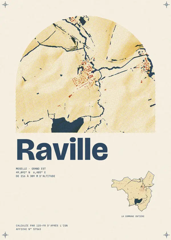 Affiche de Raville, calculée par 123-fr d'après l'IGN