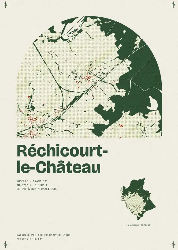 Affiche de Réchicourt-le-Château, calculée par 123-fr d'après l'IGN