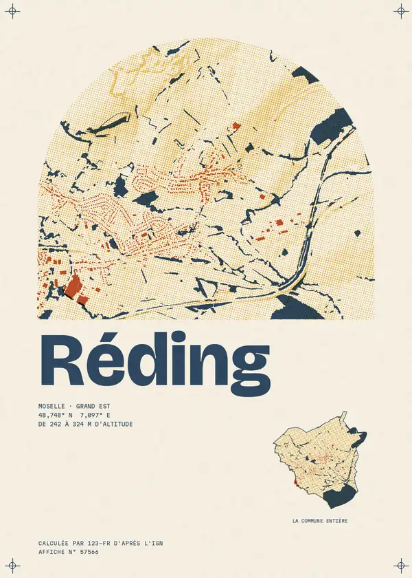Affiche de Réding, calculée par 123-fr d'après l'IGN