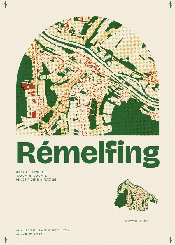 Affiche de Rémelfing, calculée par 123-fr d'après l'IGN