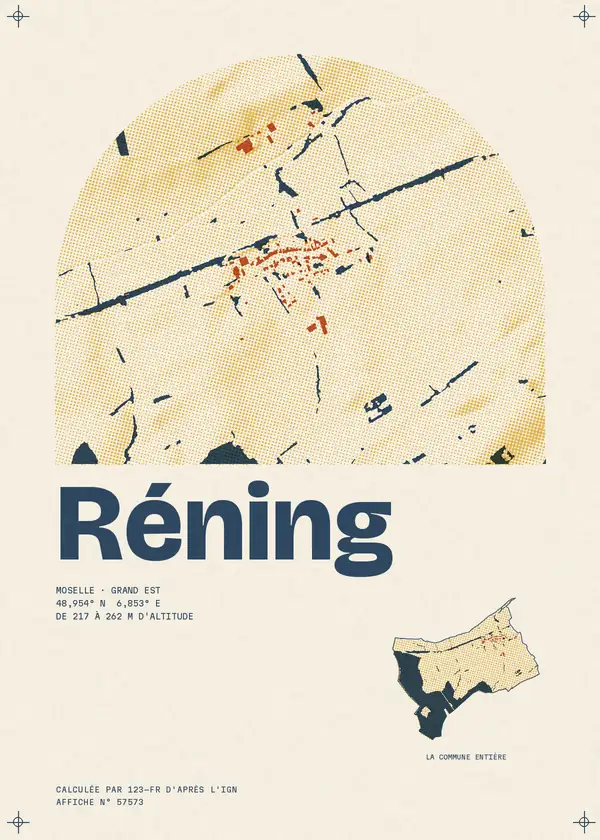Affiche de Réning, calculée par 123-fr d'après l'IGN
