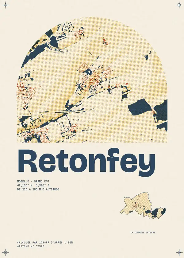 Affiche de Retonfey, calculée par 123-fr d'après l'IGN
