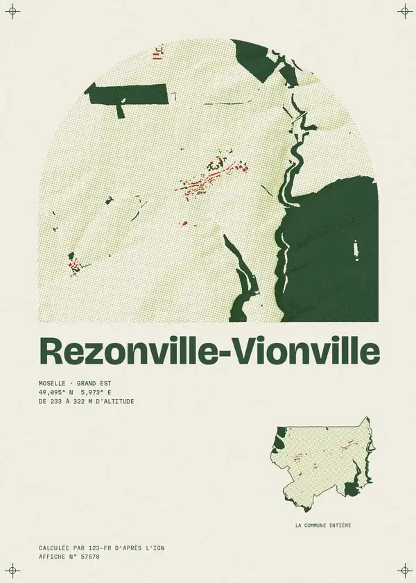 Affiche de Rezonville-Vionville, calculée par 123-fr d'après l'IGN