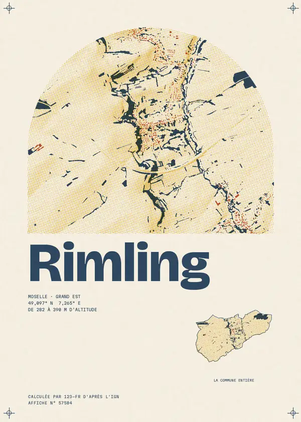 Affiche de Rimling, calculée par 123-fr d'après l'IGN