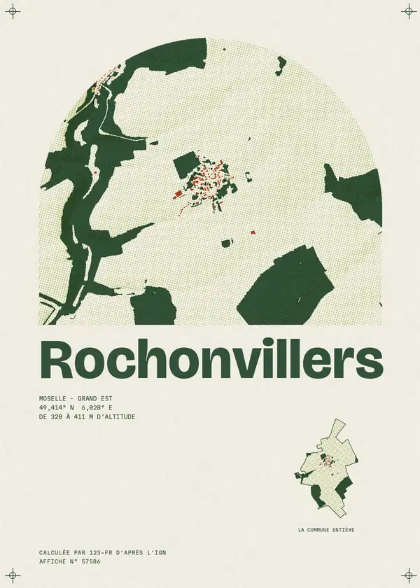 Affiche de Rochonvillers, calculée par 123-fr d'après l'IGN