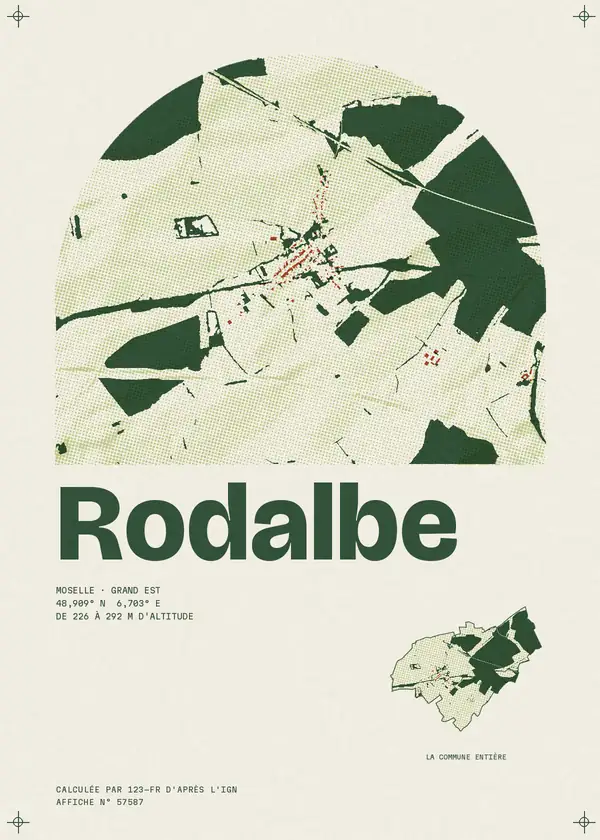 Affiche de Rodalbe, calculée par 123-fr d'après l'IGN