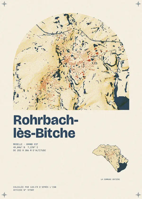 Affiche de Rohrbach-lès-Bitche, calculée par 123-fr d'après l'IGN