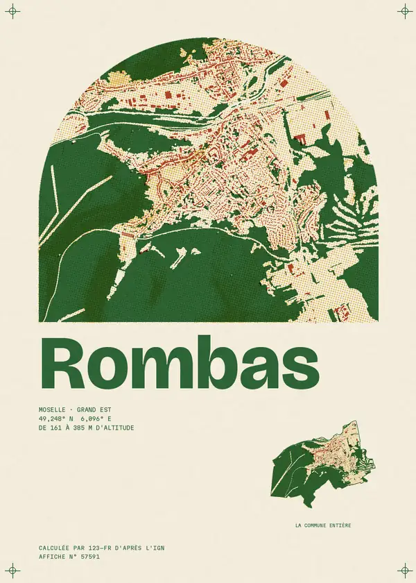 Affiche de Rombas, calculée par 123-fr d'après l'IGN