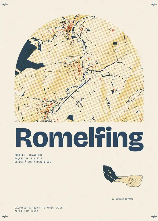 Affiche de Romelfing, calculée par 123-fr d'après l'IGN