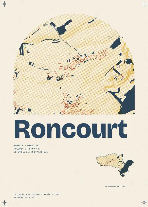 Affiche de Roncourt, calculée par 123-fr d'après l'IGN