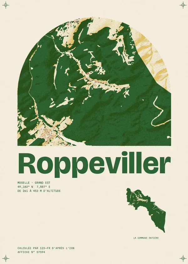 Affiche de Roppeviller, calculée par 123-fr d'après l'IGN