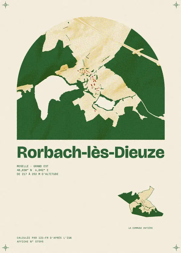 Affiche de Rorbach-lès-Dieuze, calculée par 123-fr d'après l'IGN