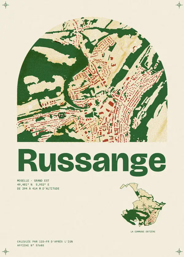 Affiche de Russange, calculée par 123-fr d'après l'IGN