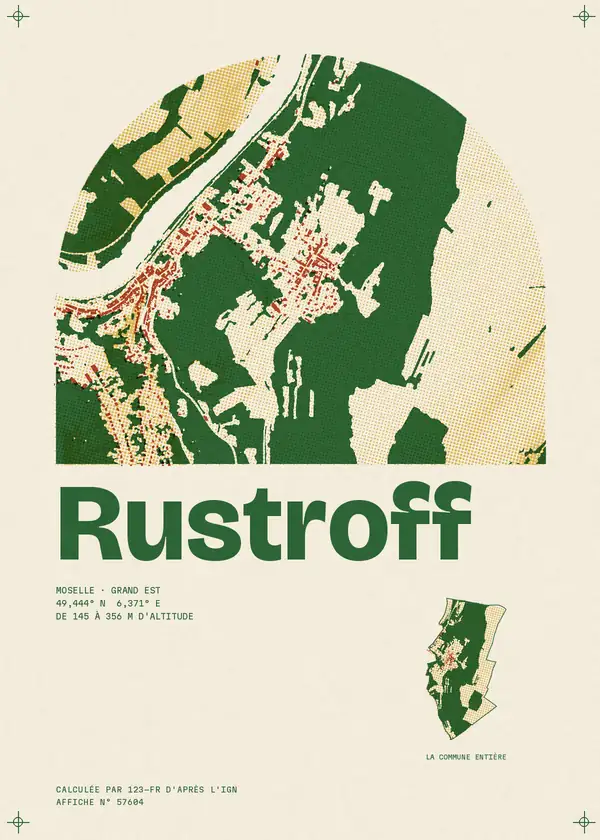 Affiche de Rustroff, calculée par 123-fr d'après l'IGN