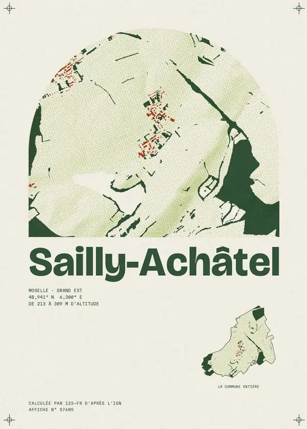 Affiche de Sailly-Achâtel, calculée par 123-fr d'après l'IGN