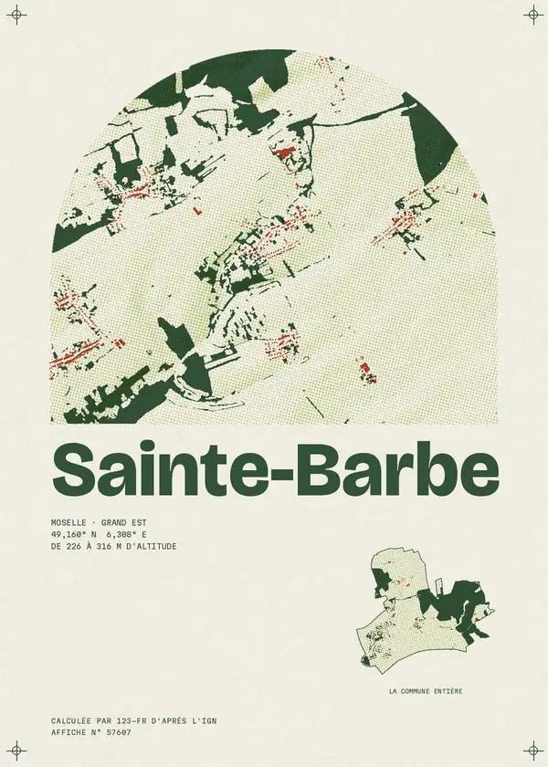 Affiche de Sainte-Barbe, calculée par 123-fr d'après l'IGN