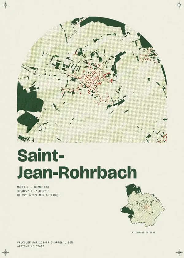 Affiche de Saint-Jean-Rohrbach, calculée par 123-fr d'après l'IGN