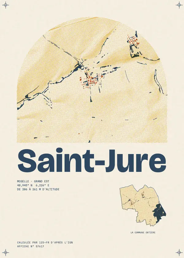 Affiche de Saint-Jure, calculée par 123-fr d'après l'IGN