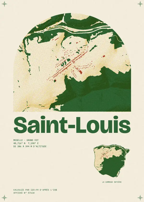 Affiche de Saint-Louis, calculée par 123-fr d'après l'IGN