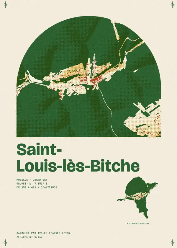 Affiche de Saint-Louis-lès-Bitche, calculée par 123-fr d'après l'IGN