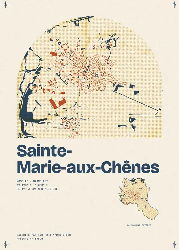 Affiche de Sainte-Marie-aux-Chênes, calculée par 123-fr d'après l'IGN