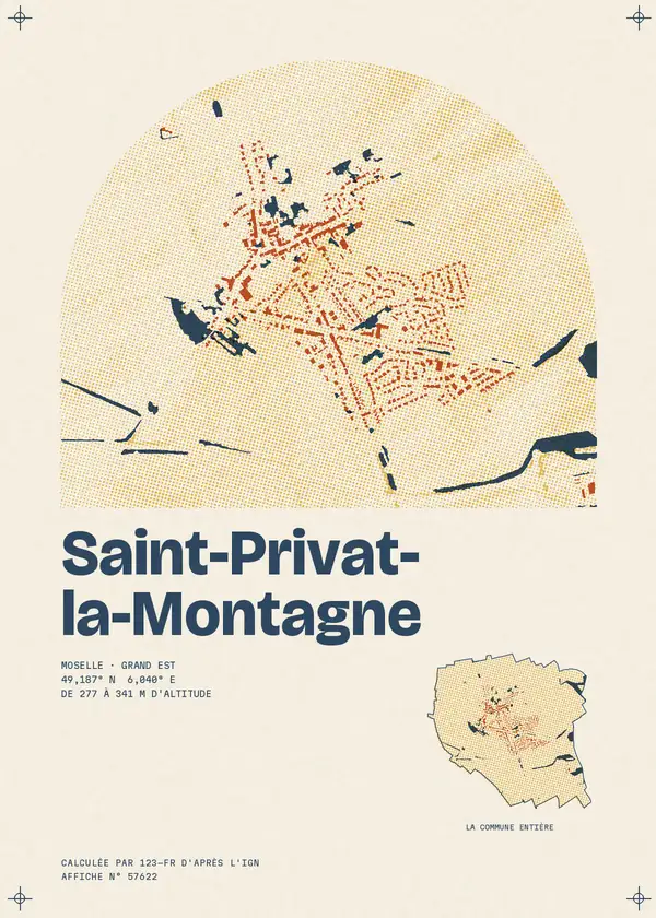 Affiche de Saint-Privat-la-Montagne, calculée par 123-fr d'après l'IGN