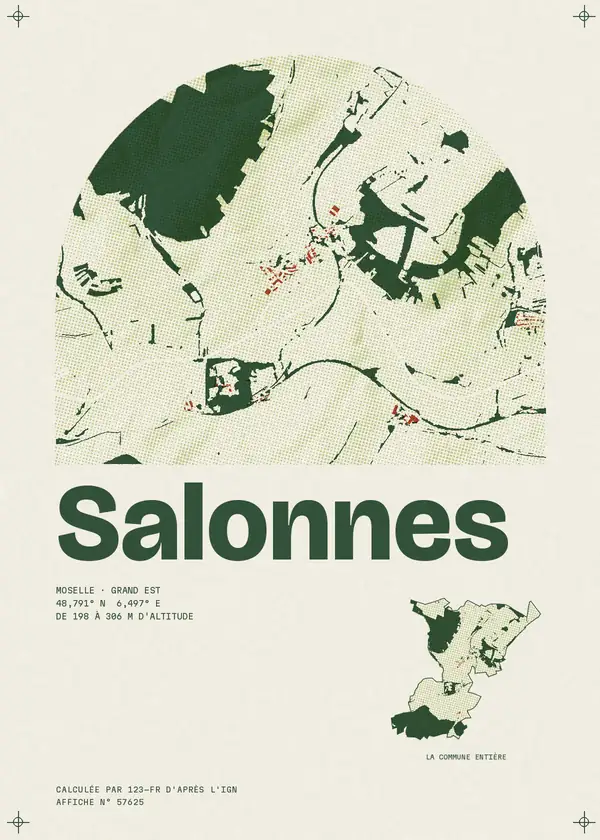 Affiche de Salonnes, calculée par 123-fr d'après l'IGN