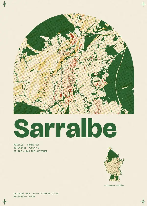 Affiche de Sarralbe, calculée par 123-fr d'après l'IGN