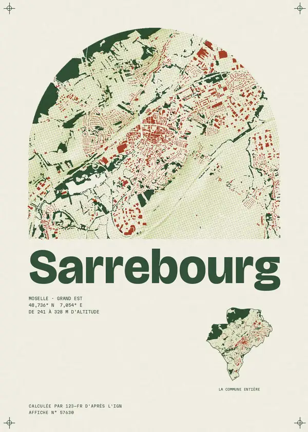 Affiche de Sarrebourg, calculée par 123-fr d'après l'IGN