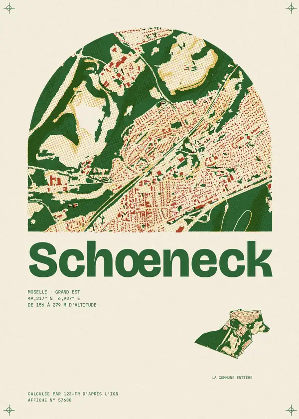 Affiche de Schœneck, calculée par 123-fr d'après l'IGN