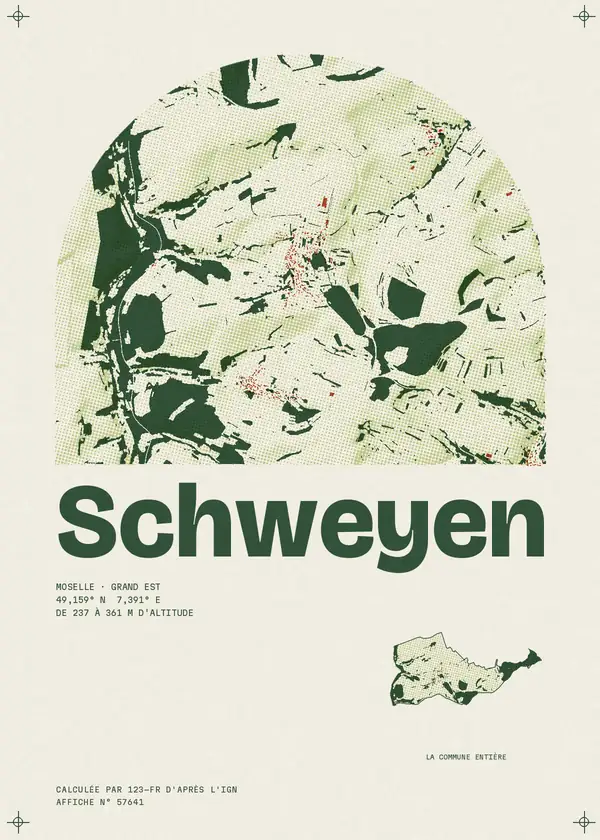 Affiche de Schweyen, calculée par 123-fr d'après l'IGN