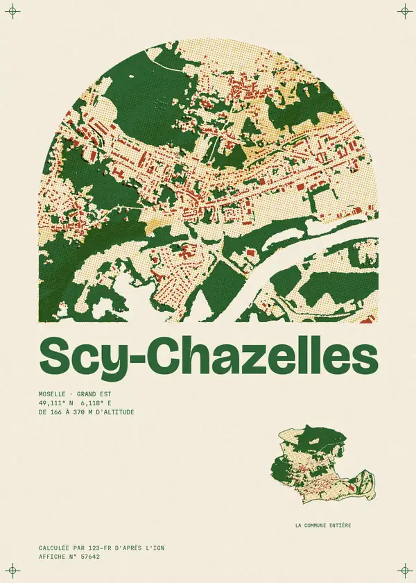 Affiche de Scy-Chazelles, calculée par 123-fr d'après l'IGN