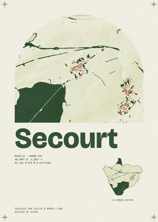 Affiche de Secourt, calculée par 123-fr d'après l'IGN