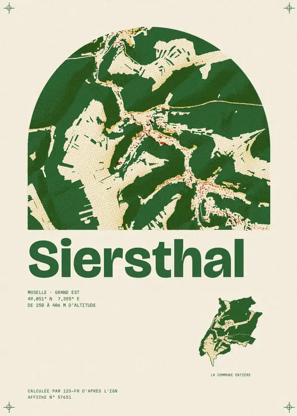 Affiche de Siersthal, calculée par 123-fr d'après l'IGN