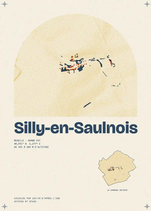 Affiche de Silly-en-Saulnois, calculée par 123-fr d'après l'IGN
