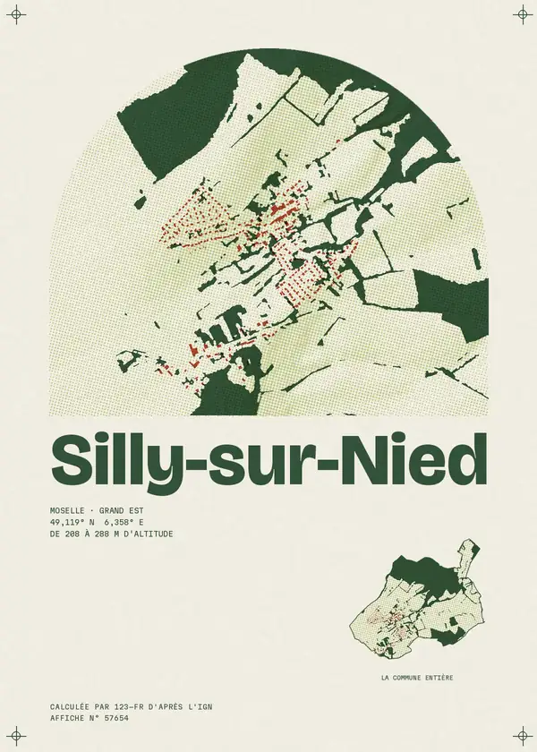 Affiche de Silly-sur-Nied, calculée par 123-fr d'après l'IGN