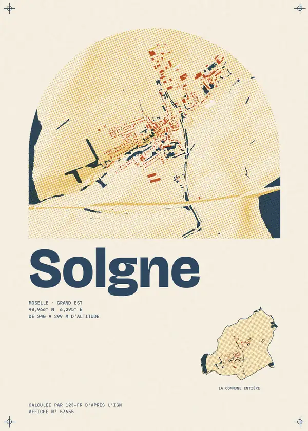 Affiche de Solgne, calculée par 123-fr d'après l'IGN