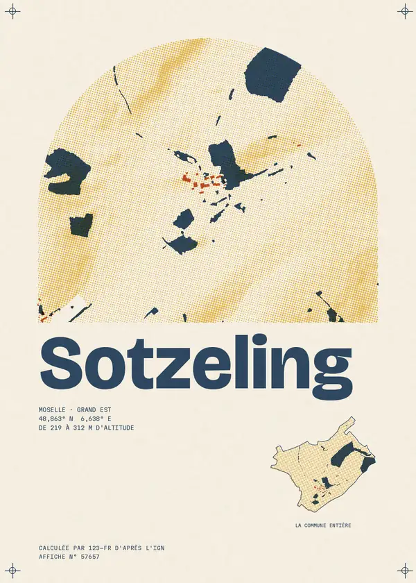 Affiche de Sotzeling, calculée par 123-fr d'après l'IGN