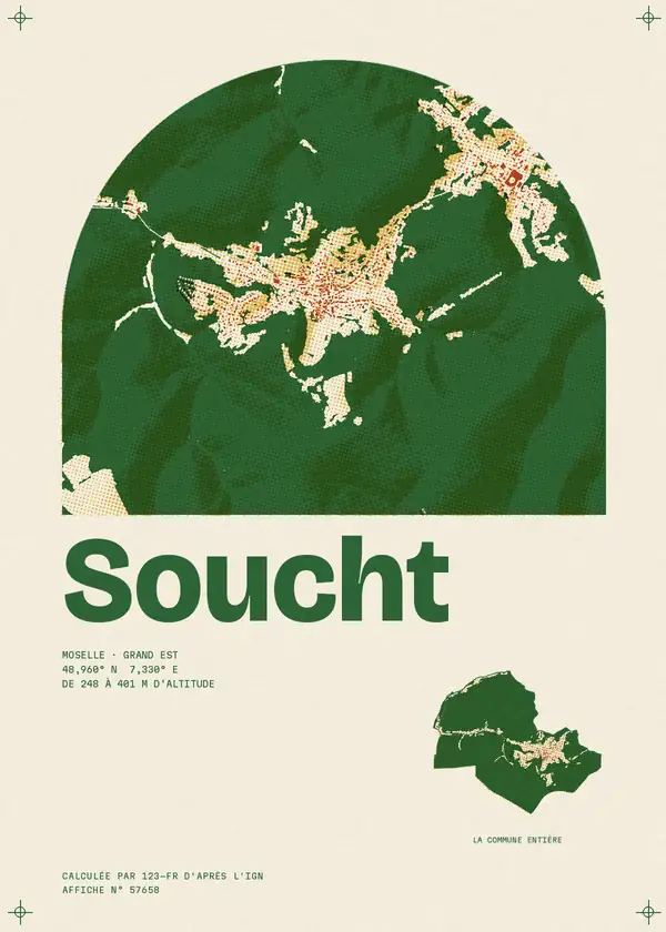 Affiche de Soucht, calculée par 123-fr d'après l'IGN