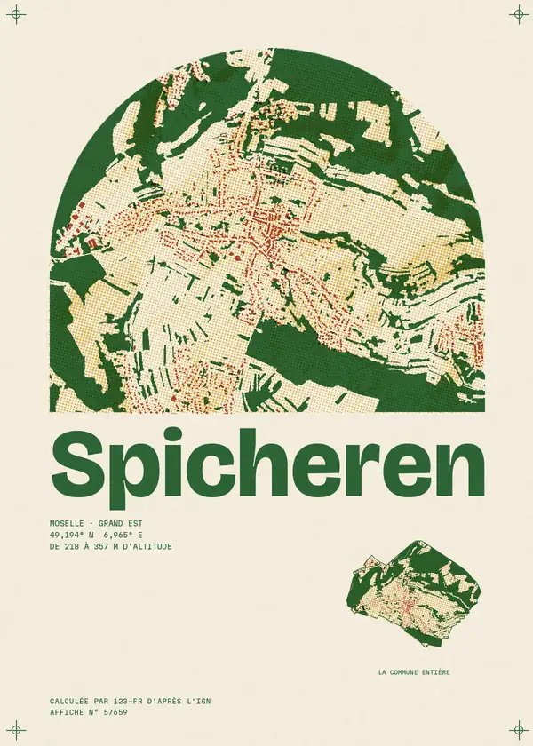 Affiche de Spicheren, calculée par 123-fr d'après l'IGN