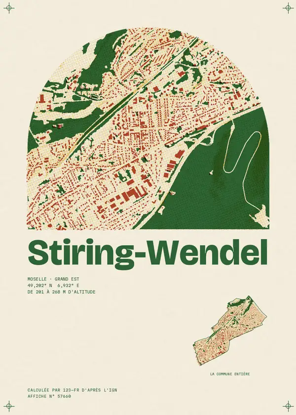 Affiche de Stiring-Wendel, calculée par 123-fr d'après l'IGN