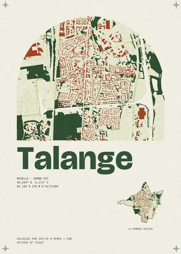 Affiche de Talange, calculée par 123-fr d'après l'IGN