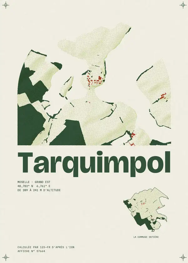 Affiche de Tarquimpol, calculée par 123-fr d'après l'IGN