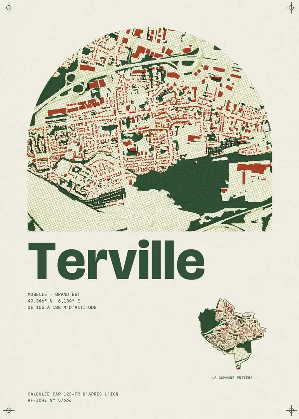 Affiche de Terville, calculée par 123-fr d'après l'IGN