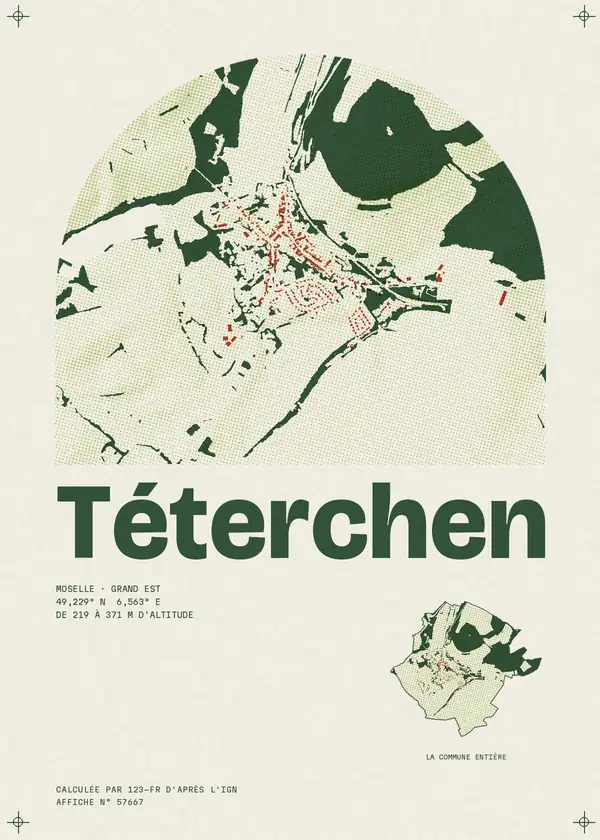 Affiche de Téterchen, calculée par 123-fr d'après l'IGN
