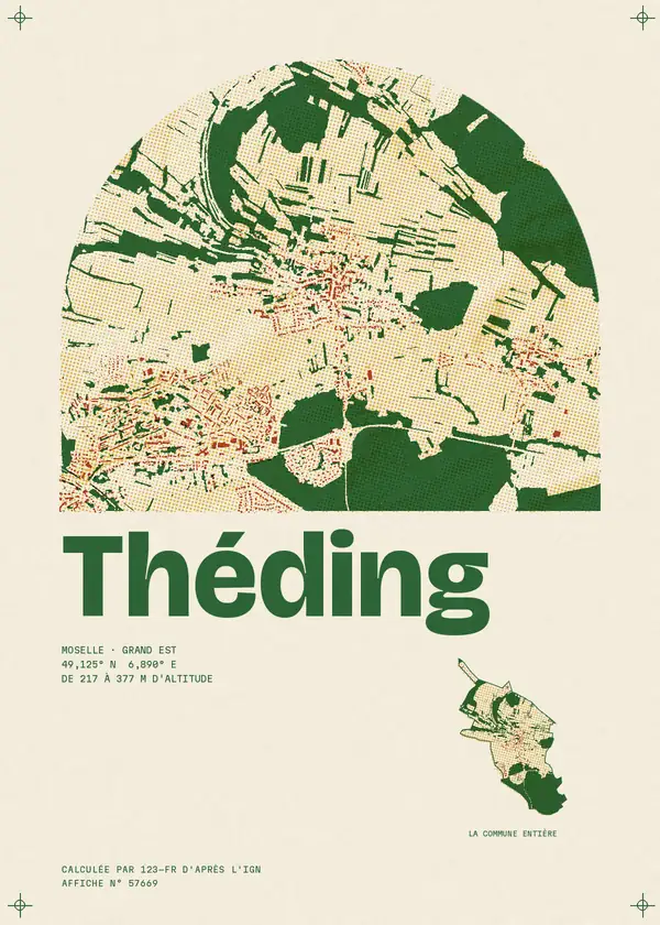 Affiche de Théding, calculée par 123-fr d'après l'IGN
