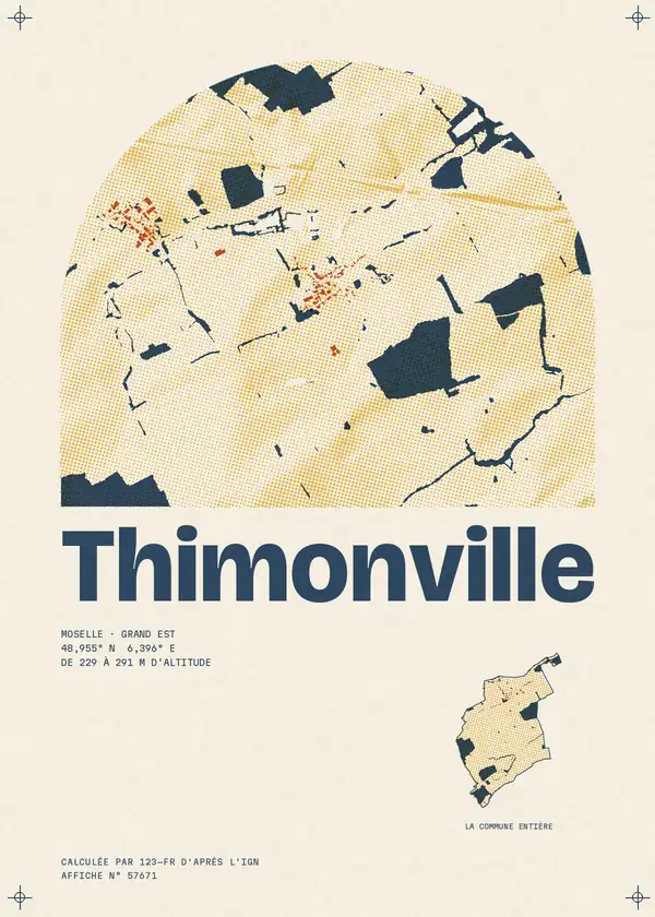 Affiche de Thimonville, calculée par 123-fr d'après l'IGN
