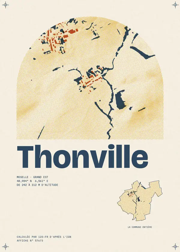 Affiche de Thonville, calculée par 123-fr d'après l'IGN