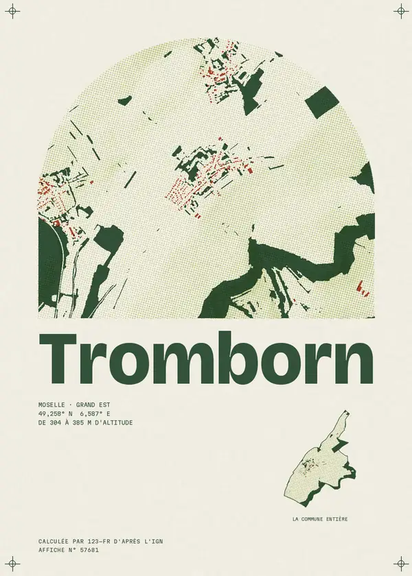 Affiche de Tromborn, calculée par 123-fr d'après l'IGN