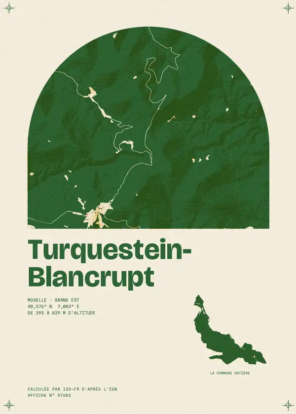 Affiche de Turquestein-Blancrupt, calculée par 123-fr d'après l'IGN